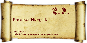 Macska Margit névjegykártya
