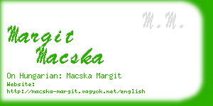 margit macska business card